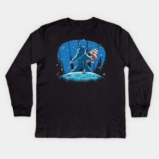 Astronaut Moon Landing Kids Long Sleeve T-Shirt